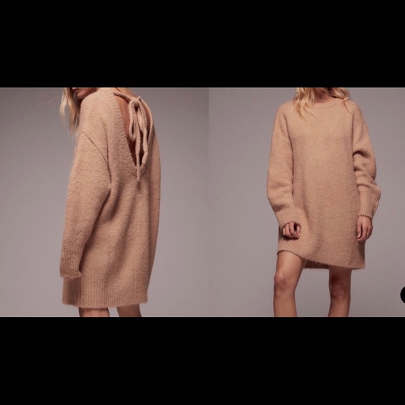 COPY - NWT Zara Wool Oversized Open Back Sweater Dress M - Picture 10 of 10